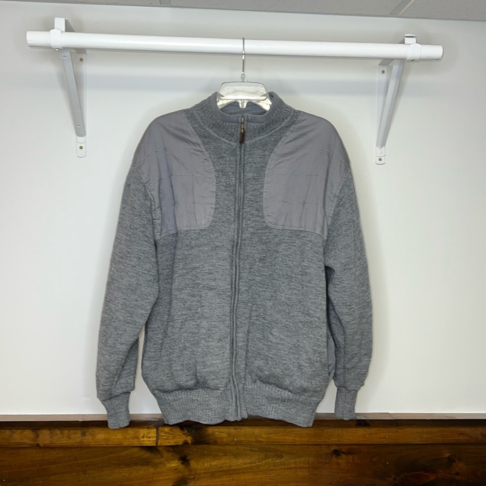 Orvis Gray Fulled Lined Bomber Jacket- L‎